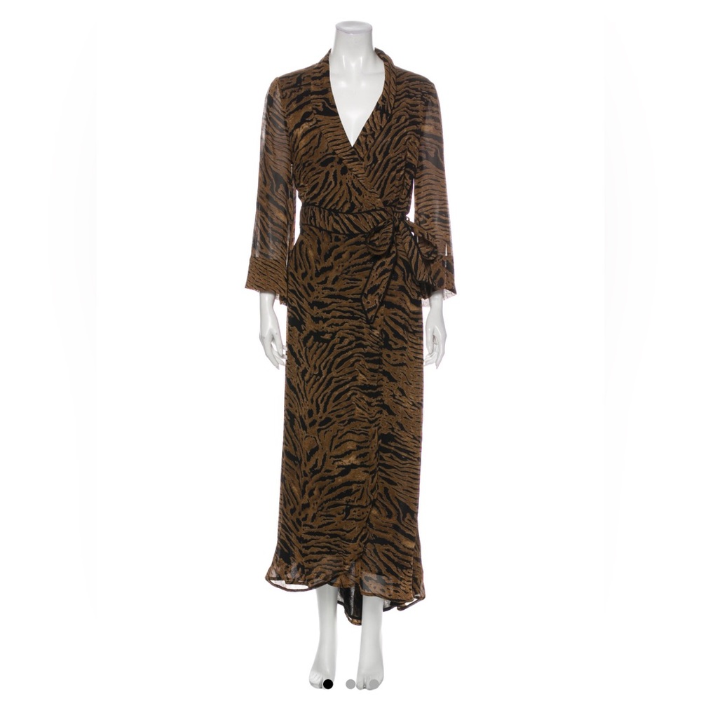 Ganni Animal Print Wrap Dress